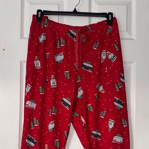 Festive Super Soft Red Holiday Trucks, Pine Trees, Campers Pajama Pants - 3X